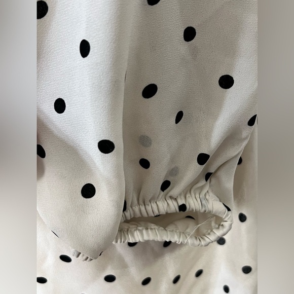 Torrid Polka Dot V-Neck Sheer 3/4 Sleeves Off White Pullover Blouse Plus Size 00 - Picture 6 of 12